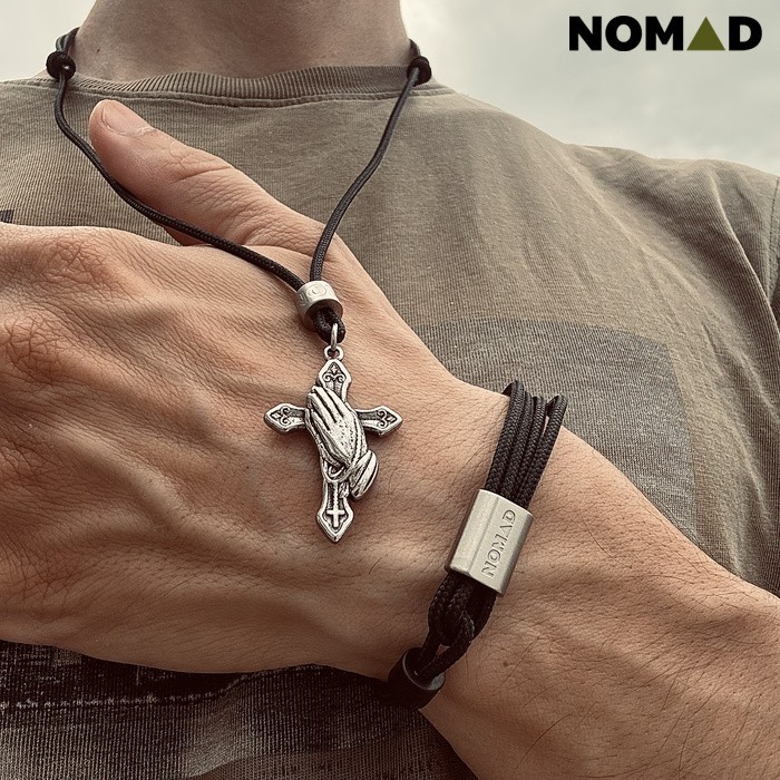 Колие NOMAD - CROSS PRAYER SILVER