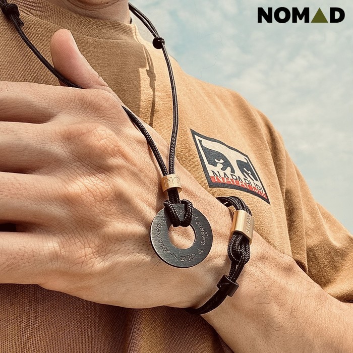 Колие NOMAD - AMULET CIRCLE BLACK